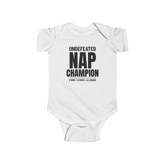 Undefeated Nap Champion Funny Baby Onesie