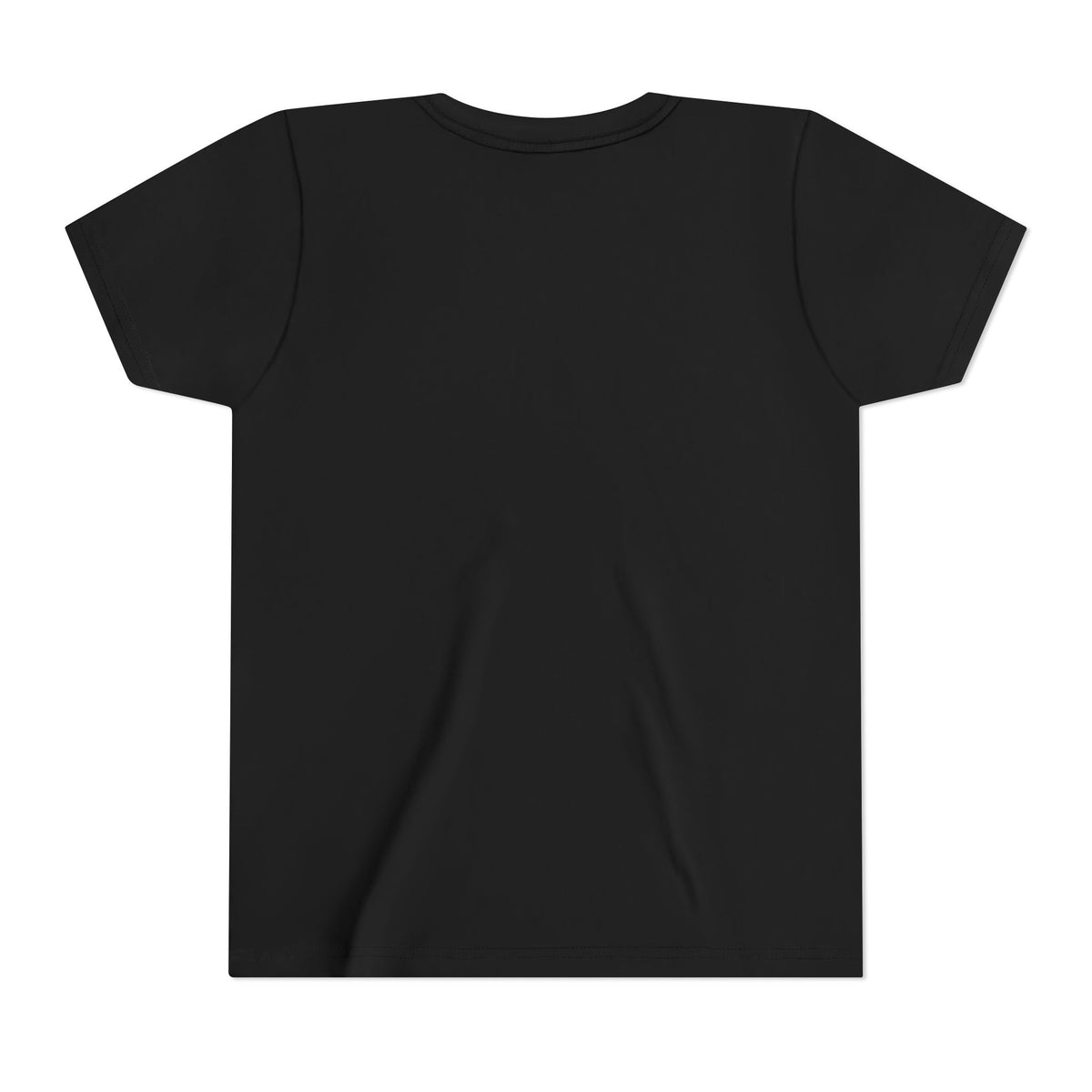 Kids black crew neck T-shirt, plain front design