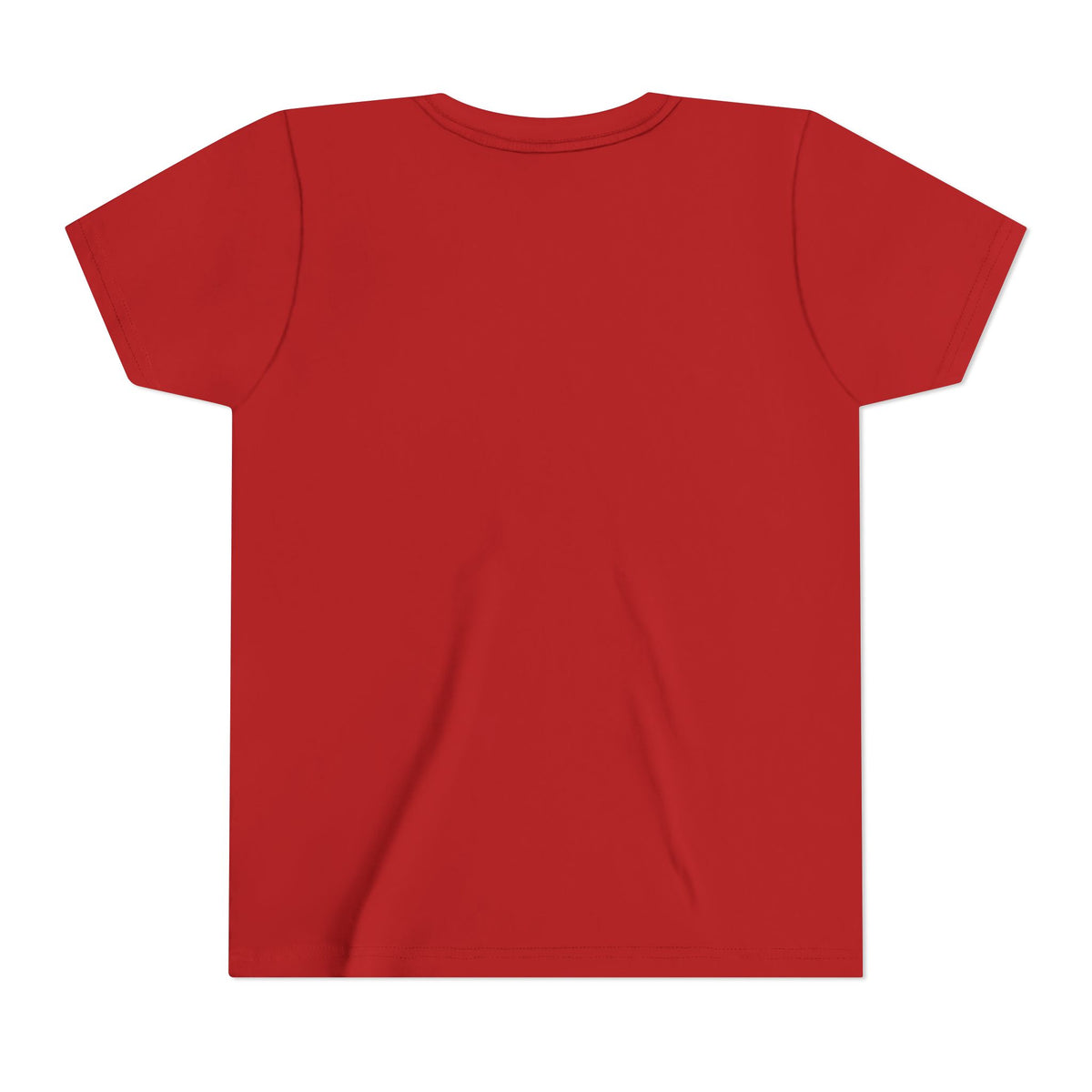 Red kids T-shirt, short sleeves, crew neck, plain back