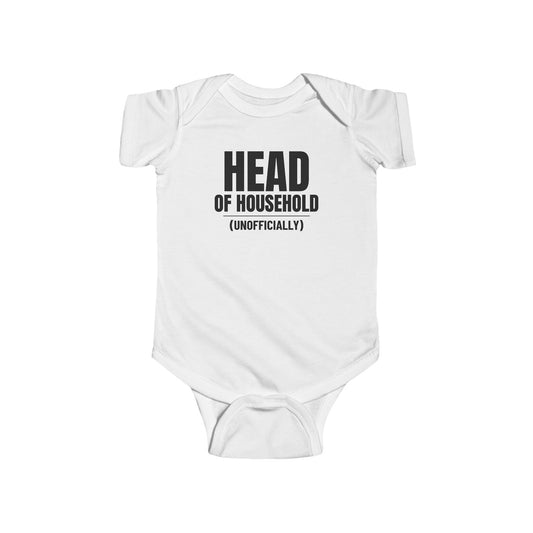 Head Of Household (Unofficially) Funny Baby Onesie