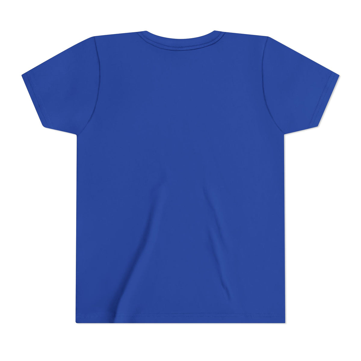 Royal blue kids T-shirt, plain back view