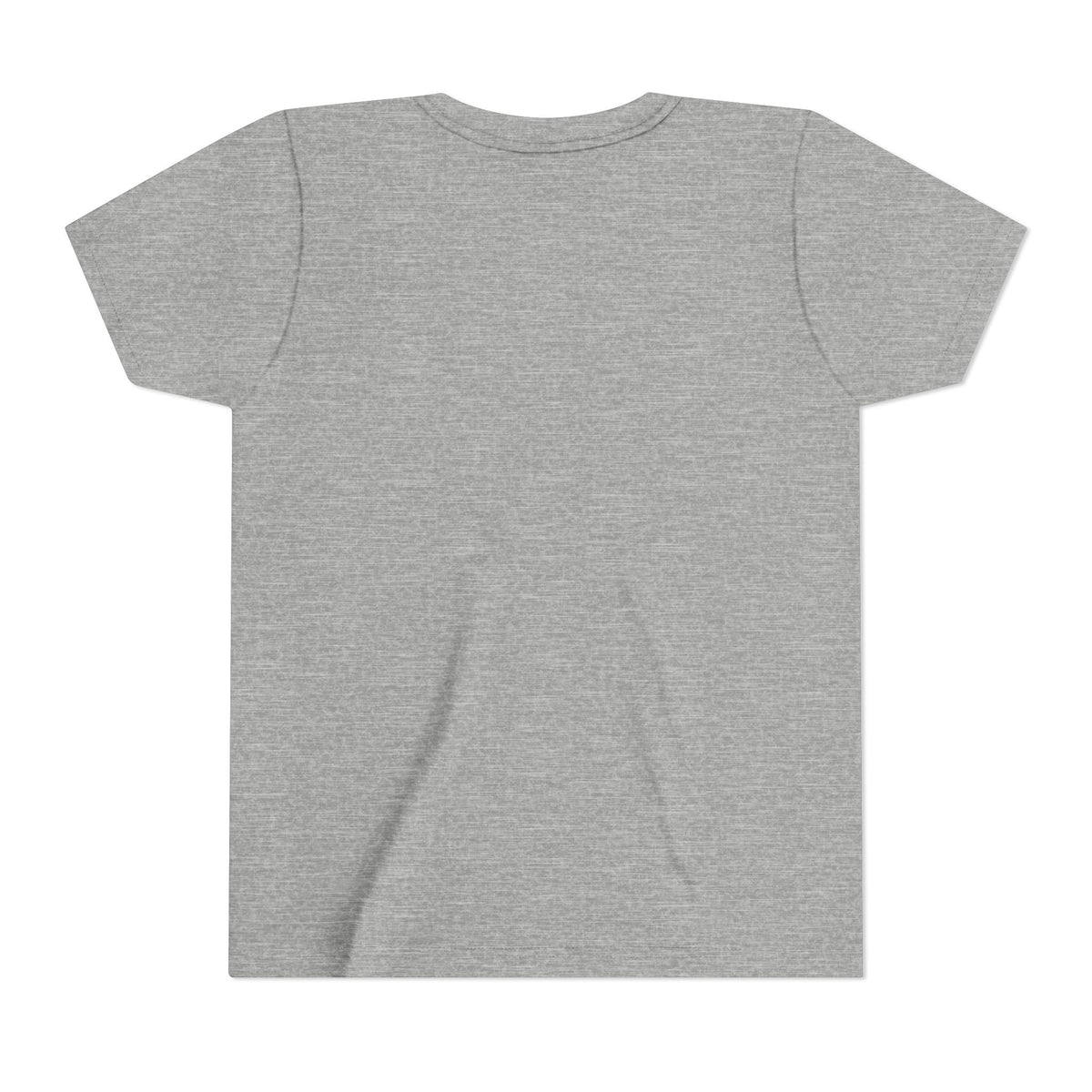 Kids heather gray crewneck t-shirt, plain back with short sleeves