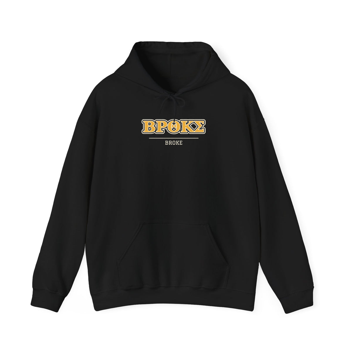 Black pullover hoodie with front "BPOKS" graphic and kangaroo pocket