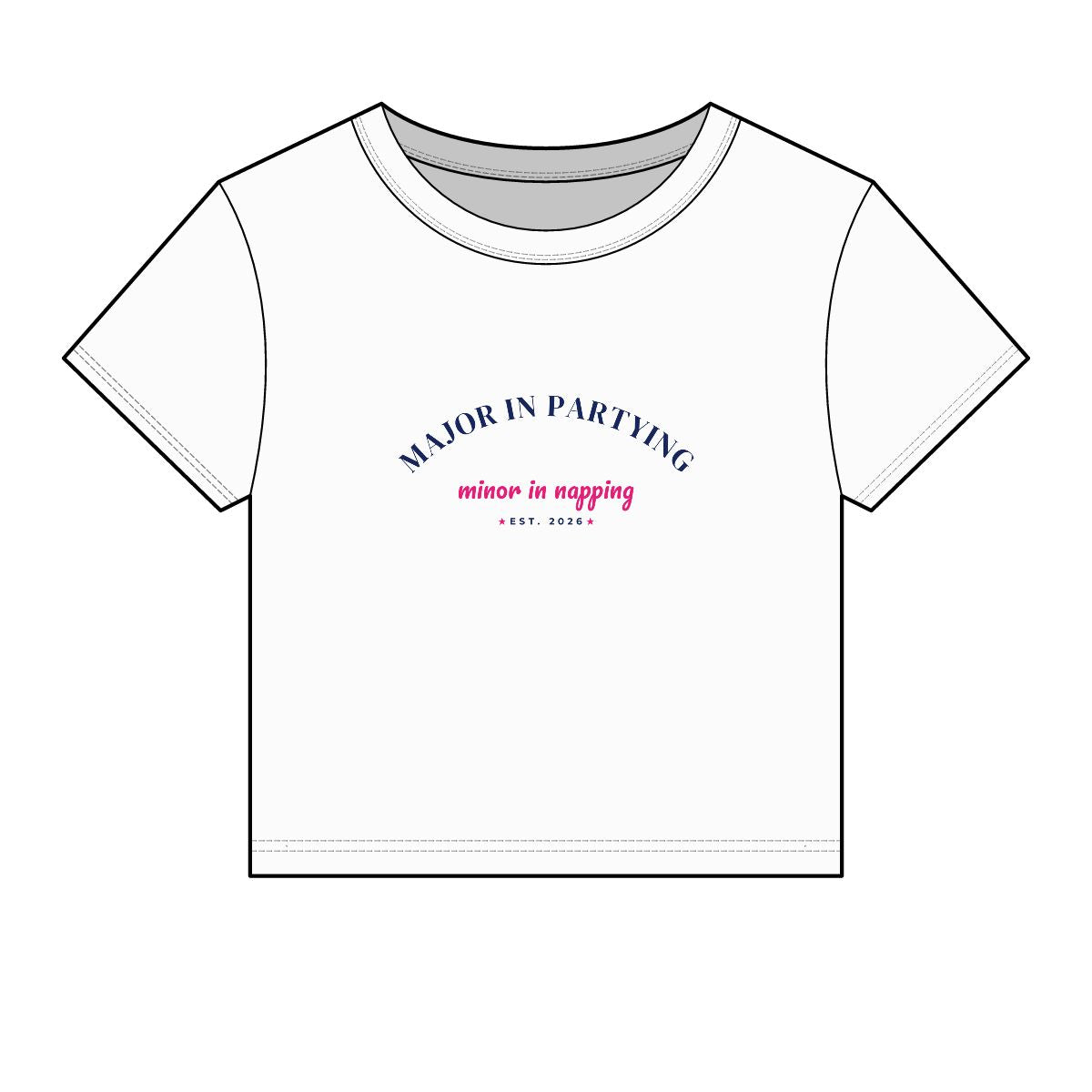Major in Partying, Minor in Napping Crop Top