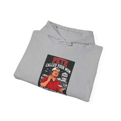 Sport grey folded pullover hoodie with front graphic print