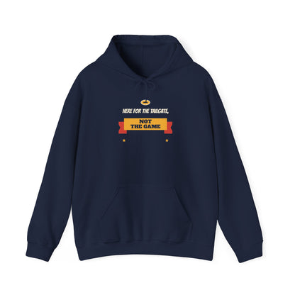 Navy pullover hoodie with drawstring hood and front kangaroo pocket