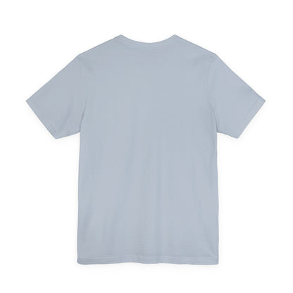 Light blue T-shirt with crew neck and short sleeves