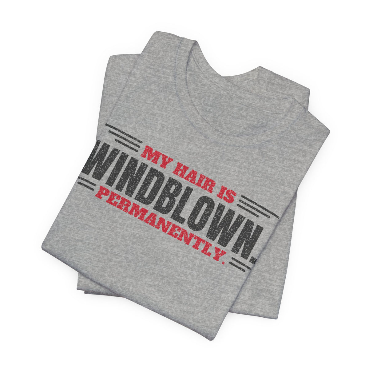 Heather gray crew-neck T-shirt set with large front slogan graphic