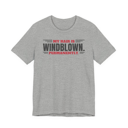 Heather gray crew-neck T-shirt with bold front graphic slogan print
