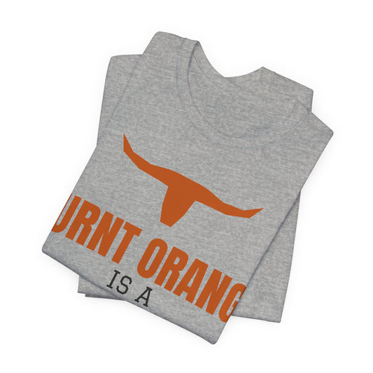 Heather gray tee with burnt orange longhorn and large 'Burnt Orange' text
