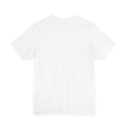 White t-shirt back view, plain crew neck