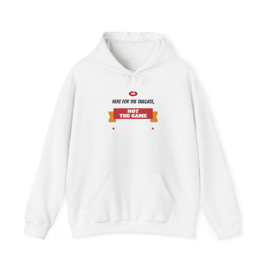 White pullover hoodie with drawstring hood and front kangaroo pocket