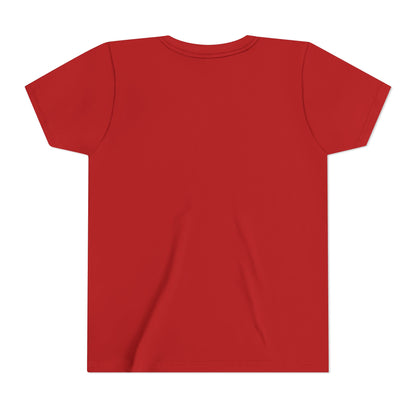 Red kids T-shirt, short sleeves, crew neck, plain back