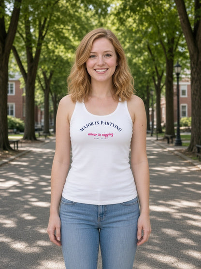 Major in Partying, Minor in Napping Racerback Tank