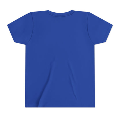 Royal blue kids T-shirt, plain back view