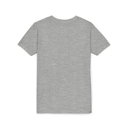 Kids heather gray T-shirt, crew neck short sleeves, plain front view