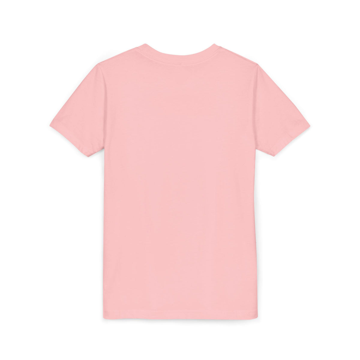 Kids T-shirt, pink short-sleeve crewneck, plain back