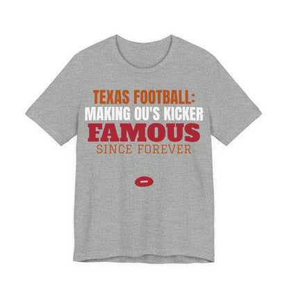 Athletic heather gray tee with Texas Football 'Famous Since Forever' graphic