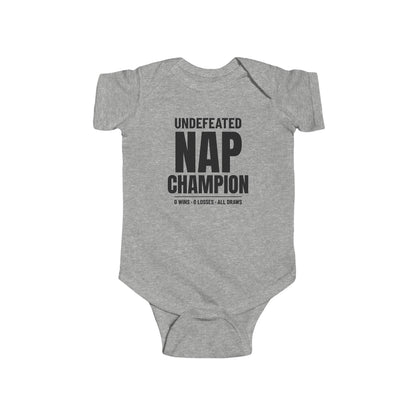 Undefeated Nap Champion Funny Baby Onesie