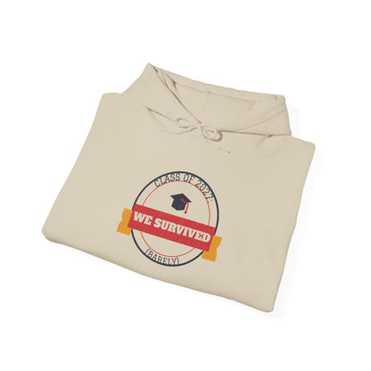 Sand pullover hoodie with front graphic and drawstring hood