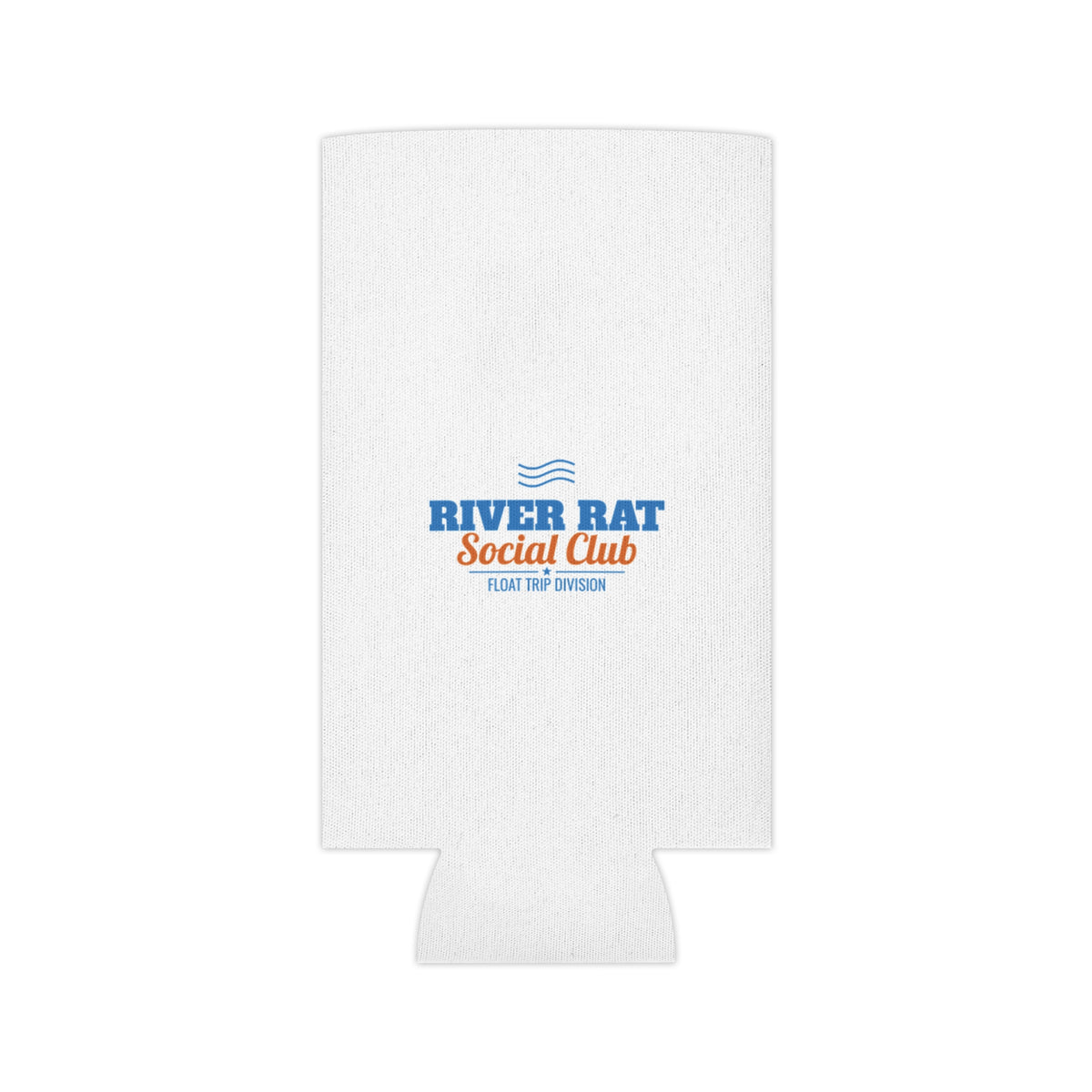 White can koozie with River Rat Social Club logo and Float Trip Division text