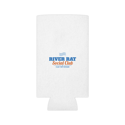 White can koozie with River Rat Social Club logo and Float Trip Division text