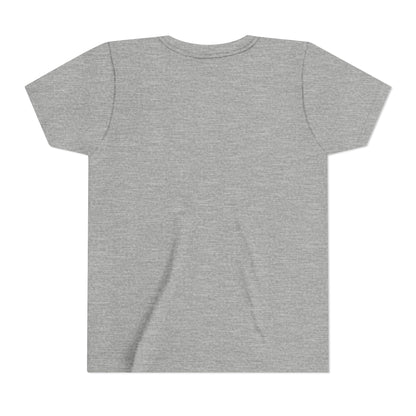 Kids heather gray crewneck t-shirt, plain back with short sleeves