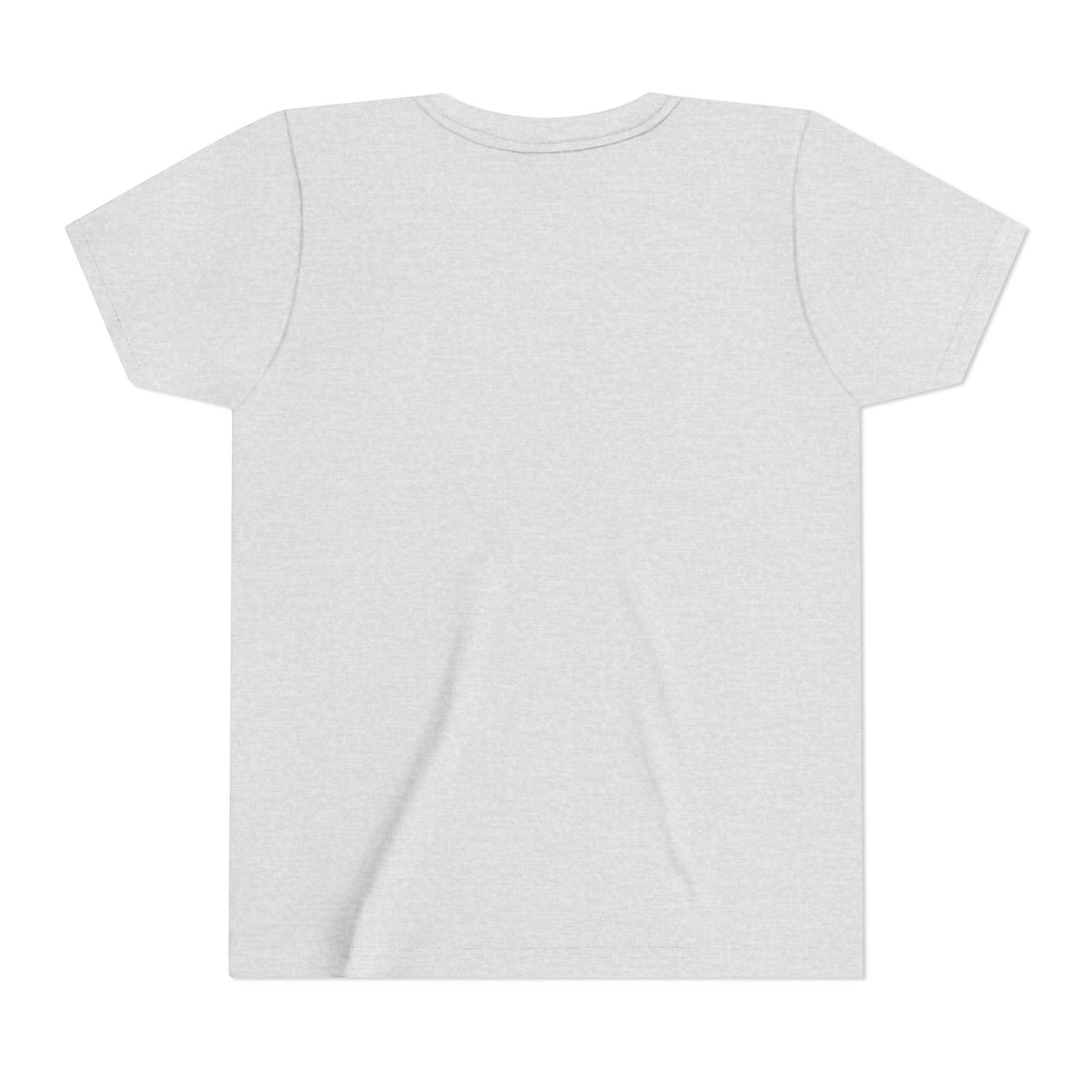 Kids ash gray crewneck tee shirt, plain back view