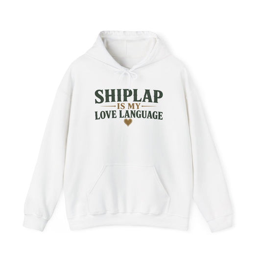 Baylor white shiplap hoodie with hood, drawstrings, and front kangaroo pocket