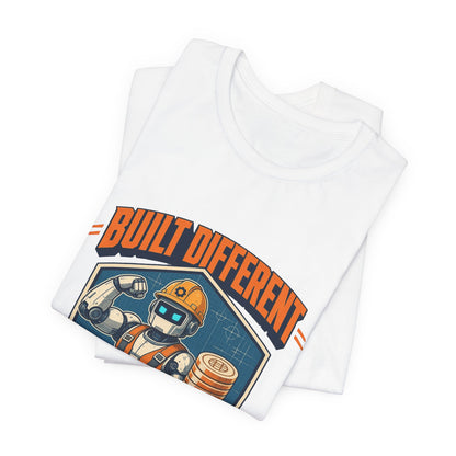White T-shirt stack with crew neck and partial astronaut chest graphic
