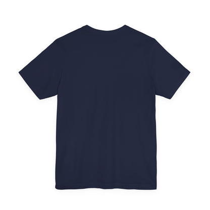 Navy T-shirt with crew neck and short sleeves