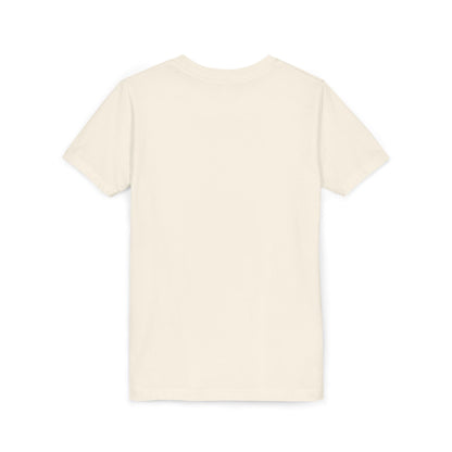 Kids natural cream crew neck T-shirt, plain back design