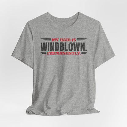 Heather gray crew-neck T-shirt with centered front slogan graphic