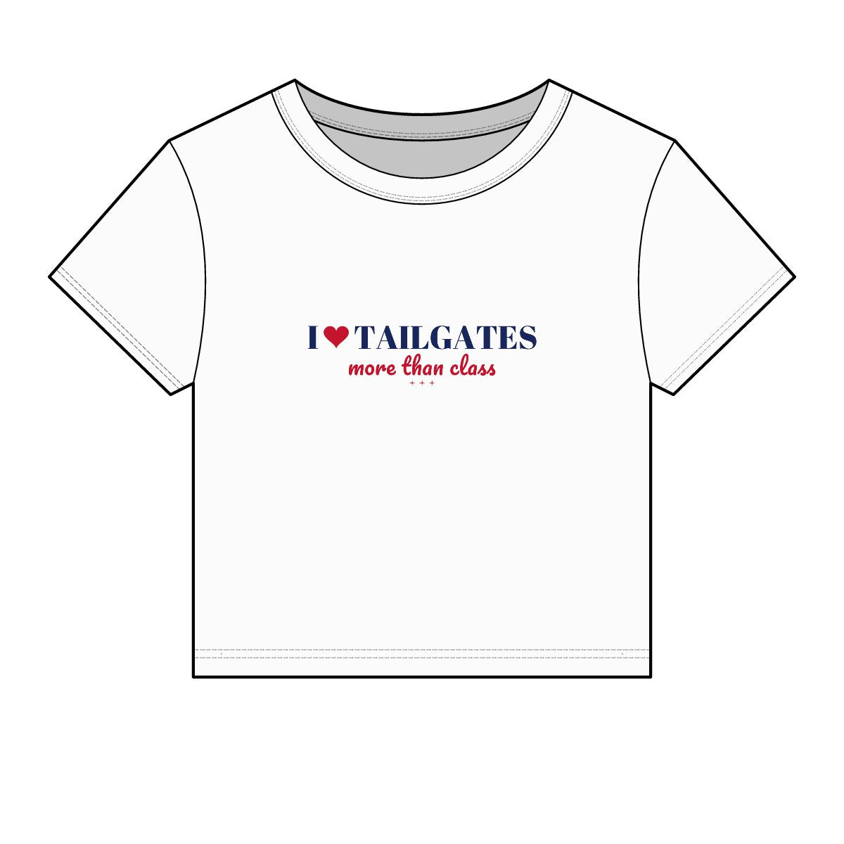 I Heart Tailgates More Than Class Crop Top