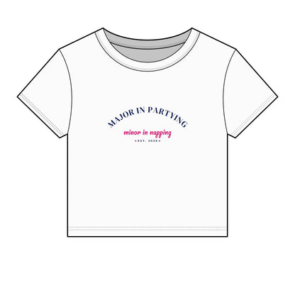 Major in Partying, Minor in Napping Crop Top