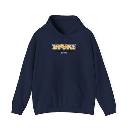 Navy pullover hoodie with front "BPOKS" graphic and kangaroo pocket