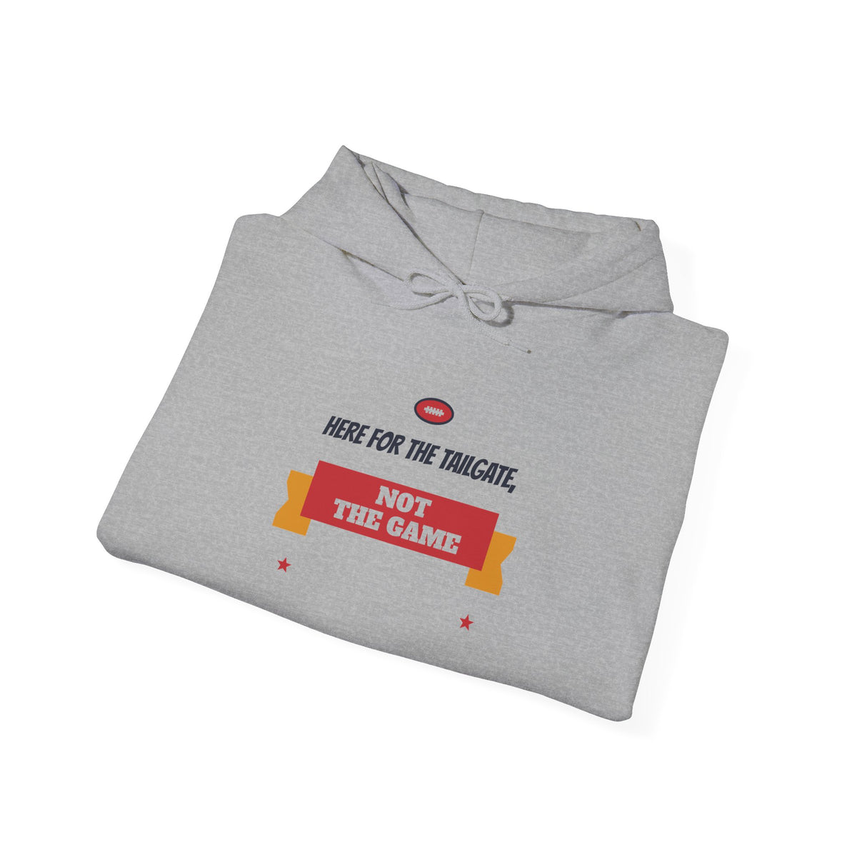 Light gray funny college hoodie with front “Not the Game” graphic