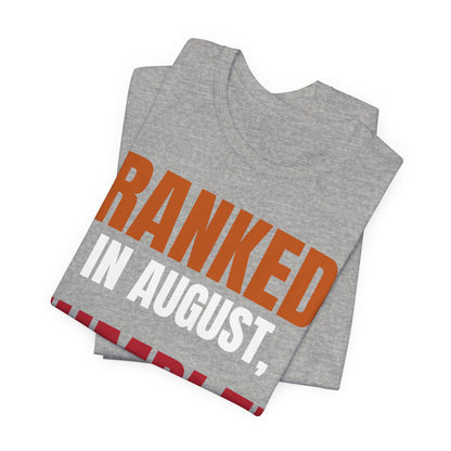 Athletic heather tee flat lay with large “RANKED…HUMBLED…” graphic