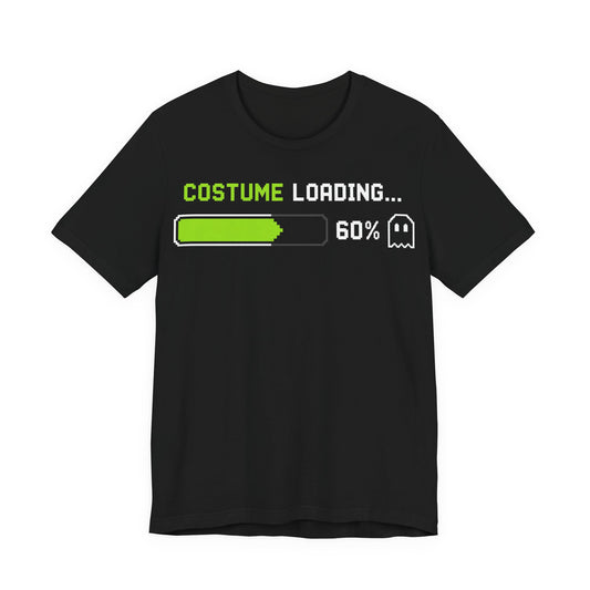 Black crewneck tee with green loading bar and '60%' graphic