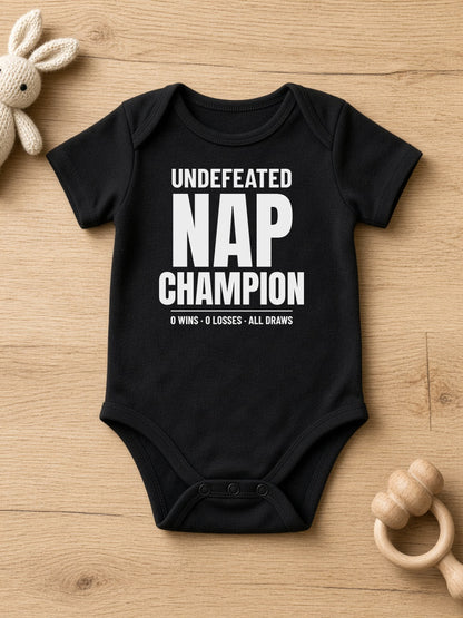 Undefeated Nap Champion Funny Baby Onesie