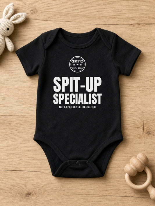 Certified Spit-Up Specialist Funny Baby Onesie